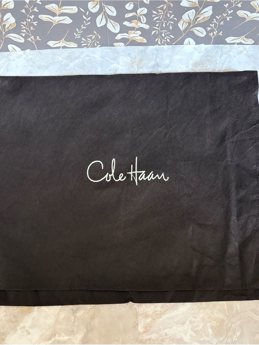 Cole Haan Travel Shoe Dust Bag Fold Over Brown 2 Slots.